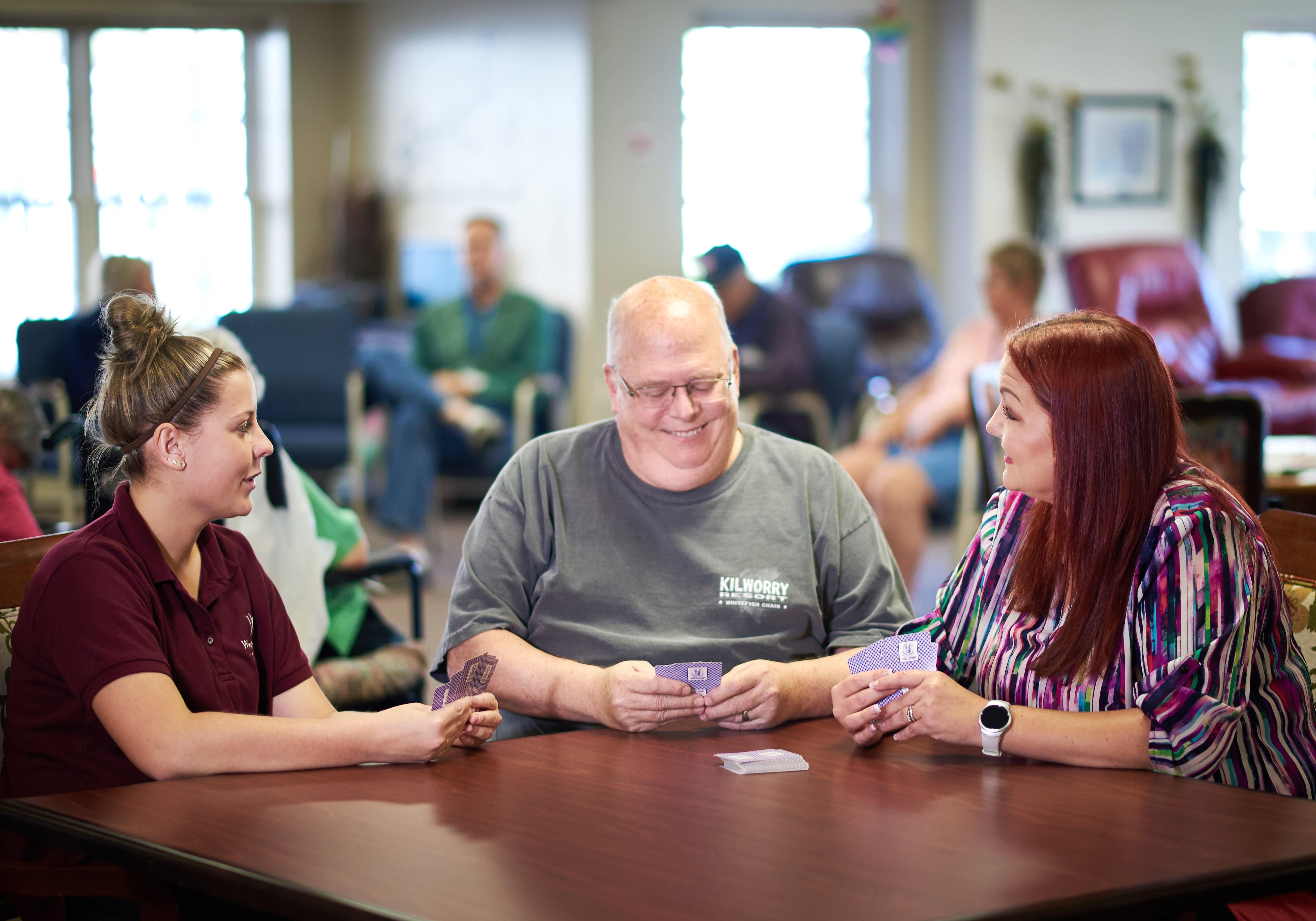 Adult Day participants playing cards