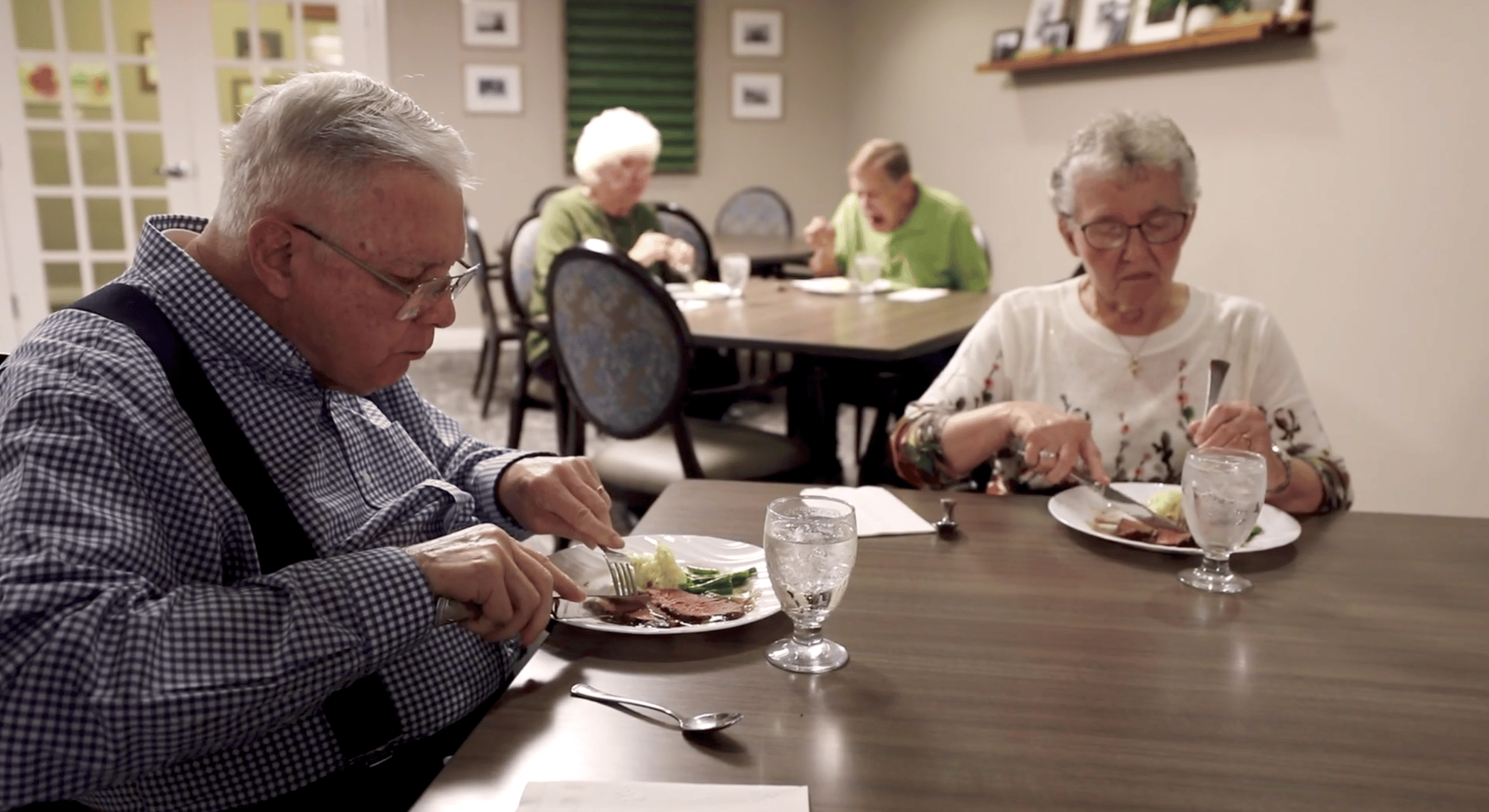 Friends eating at the dining table