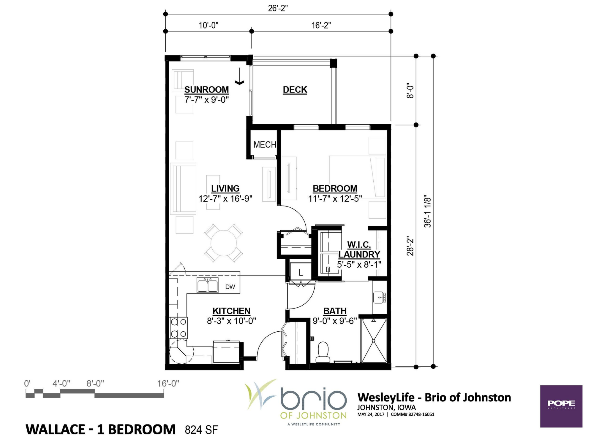 Brio Floorplan -  Wallace 1bed