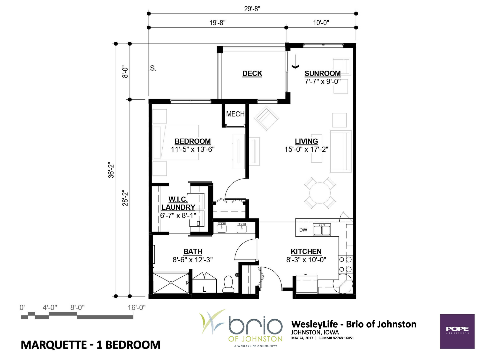 Brio Floorplan - Marquette 1bed