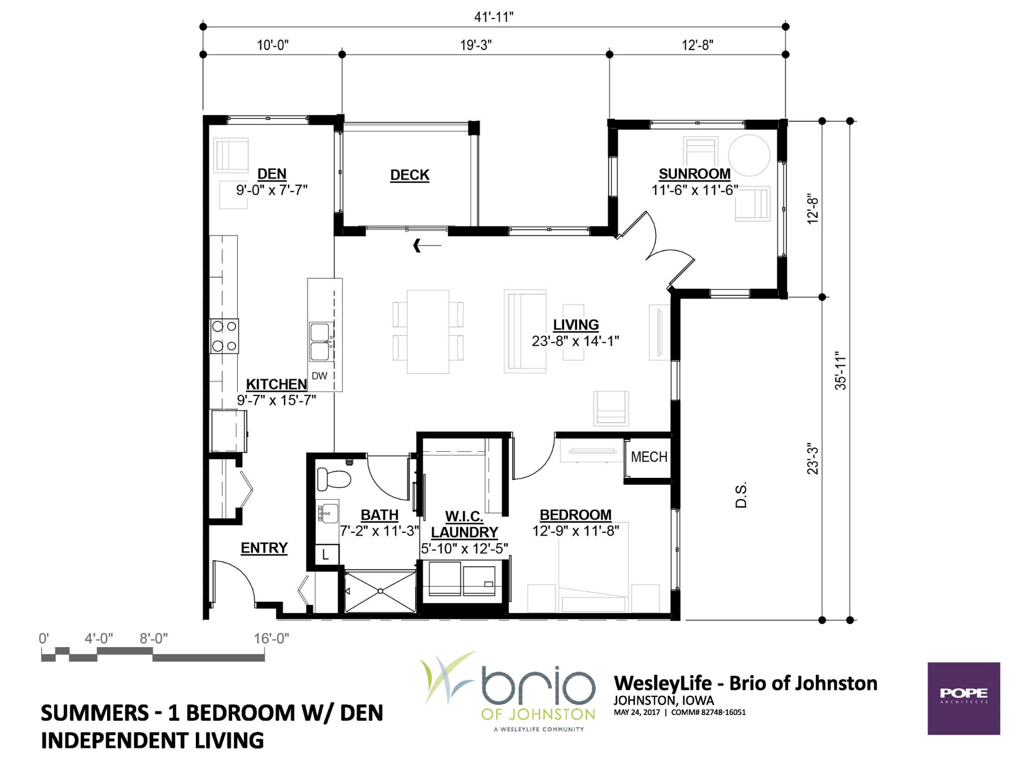 Brio Floorplan - Summers 1bed