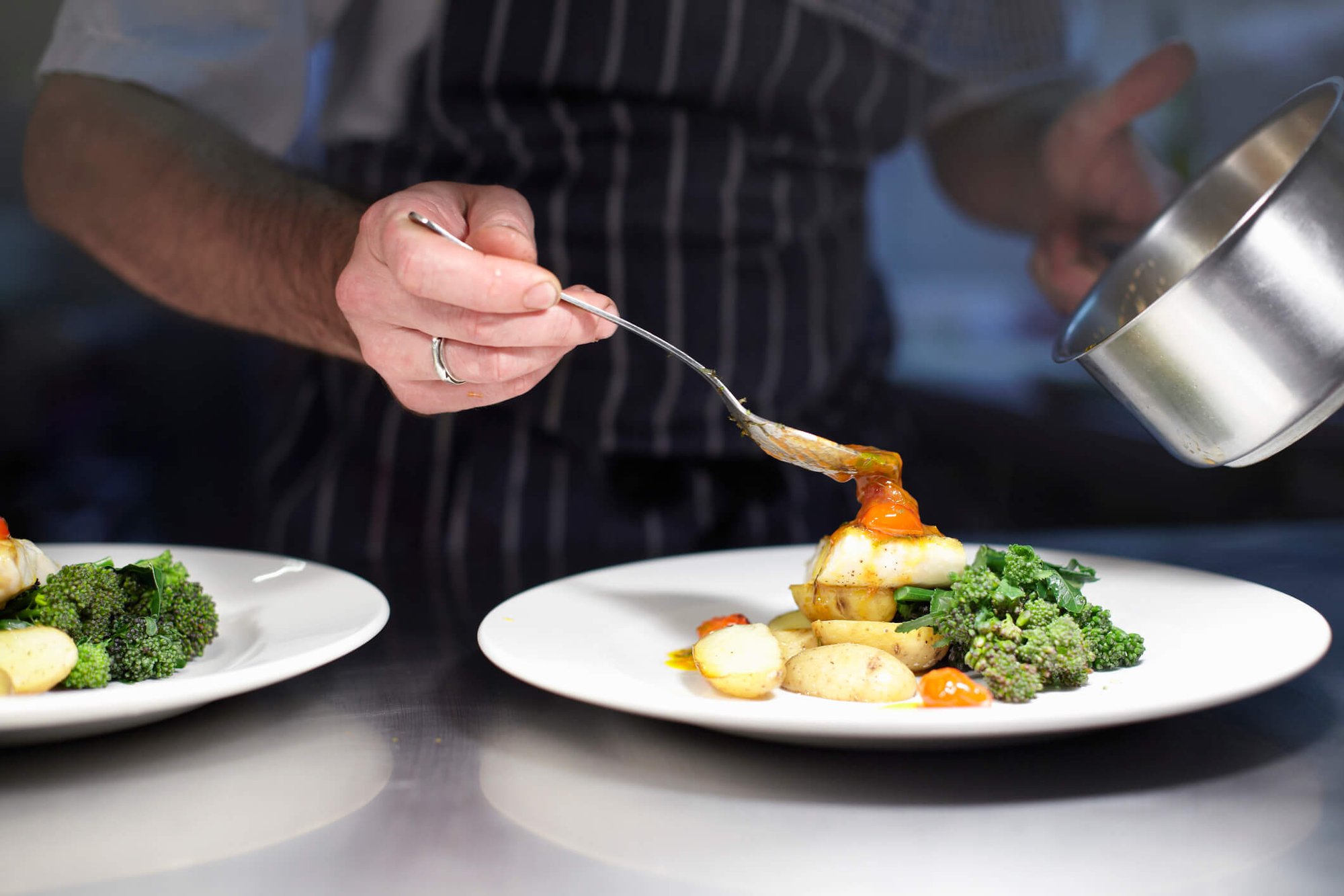 chef plating food