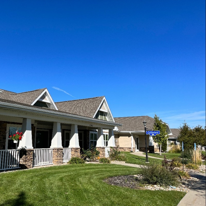 Hearthstone porch and front yard