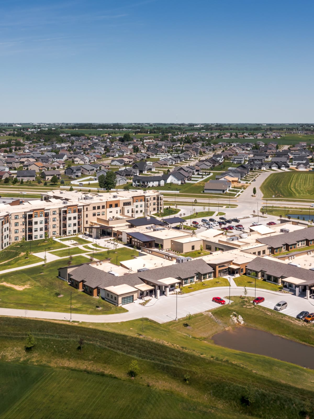 Top view of the modern community buildings