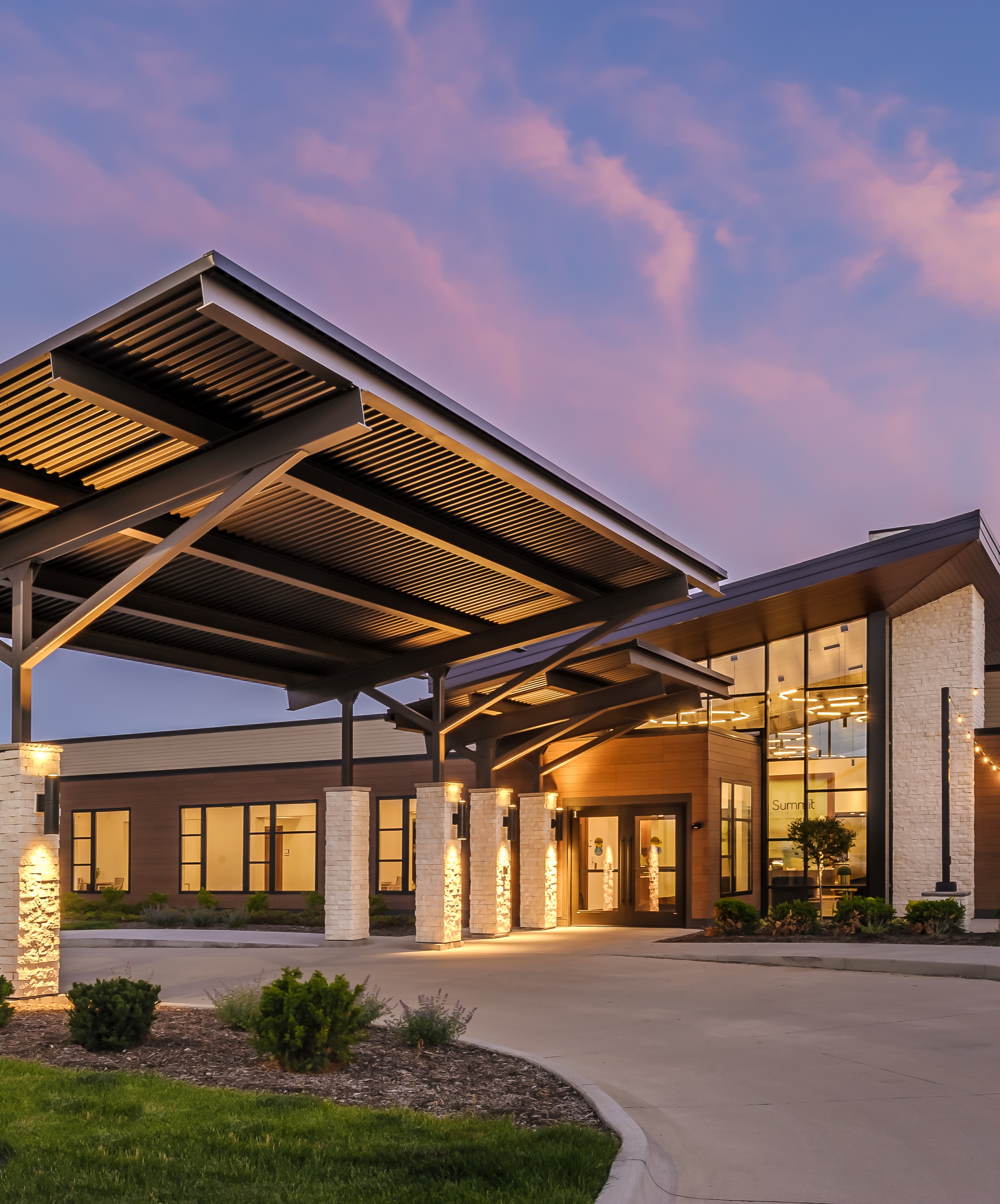 Summit of Bettendorf modern entrance