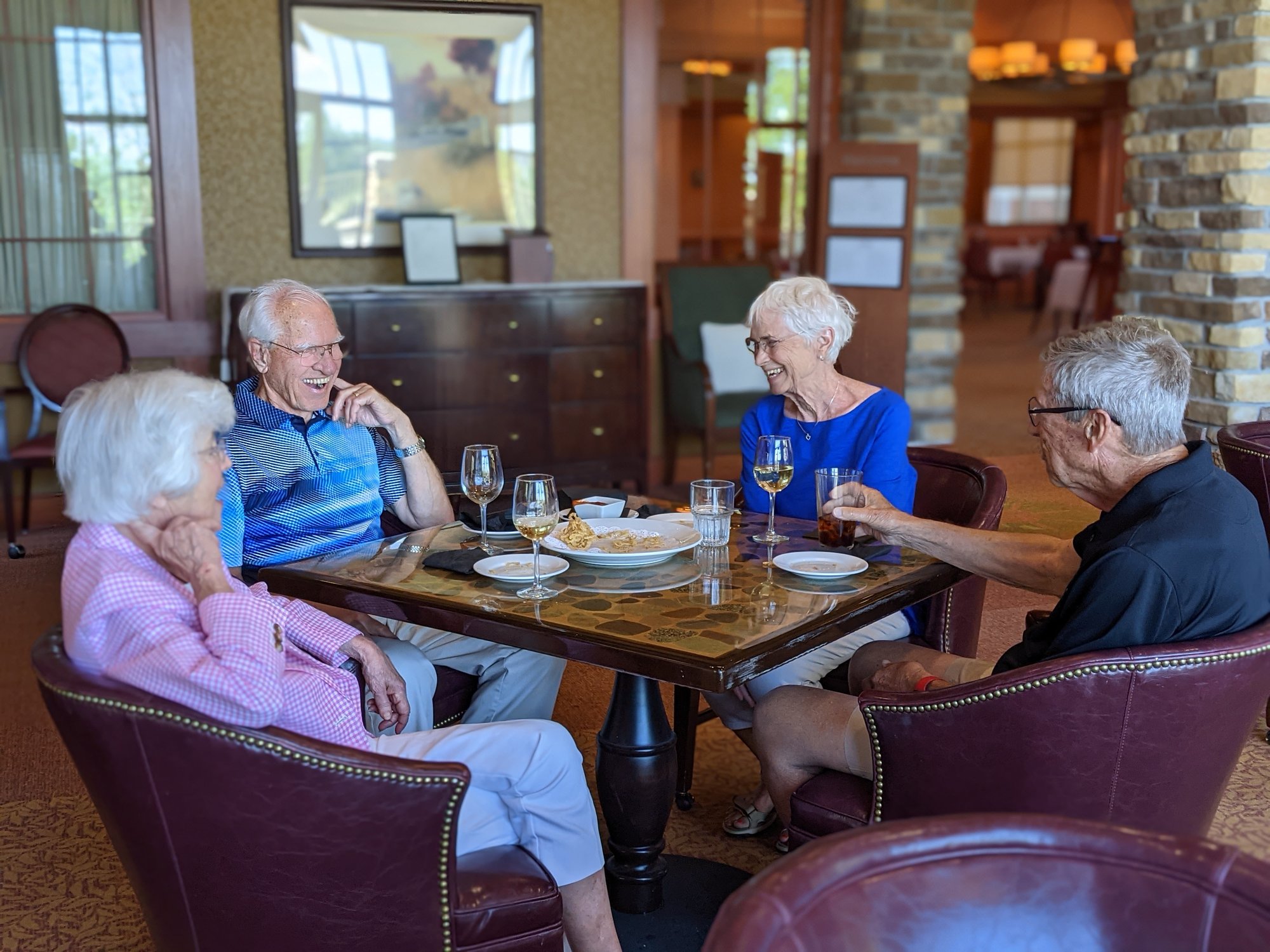 friends enjoying dinner together