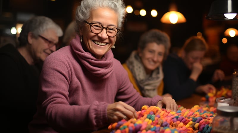 A Senior living community enjoying a gift from donators 