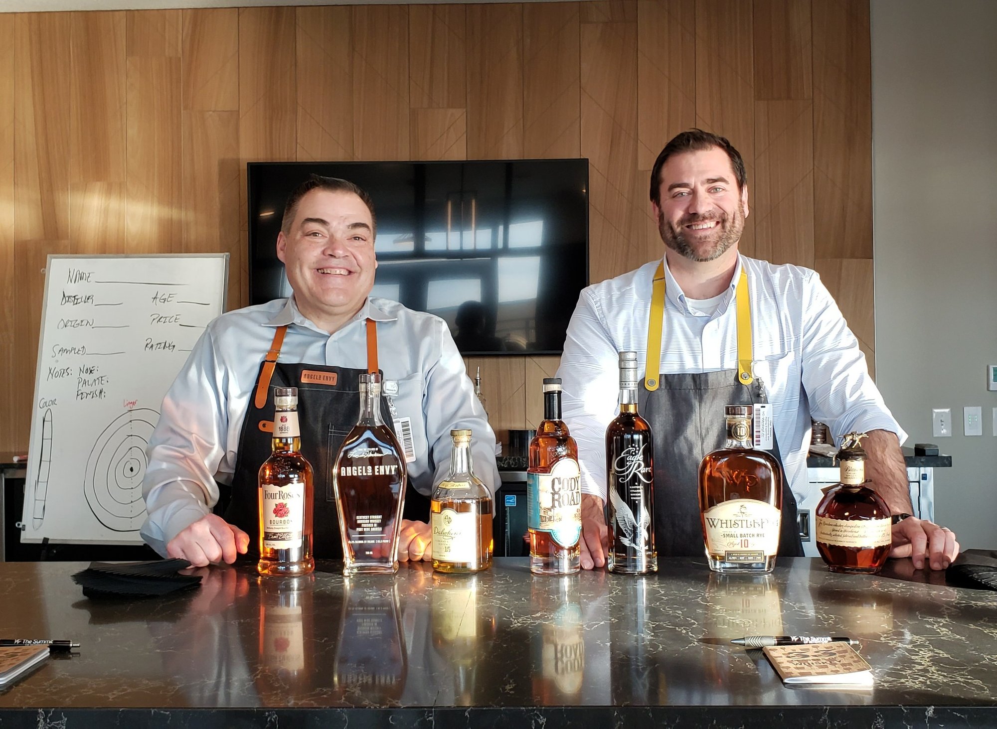 Bartenders smiling at the camera