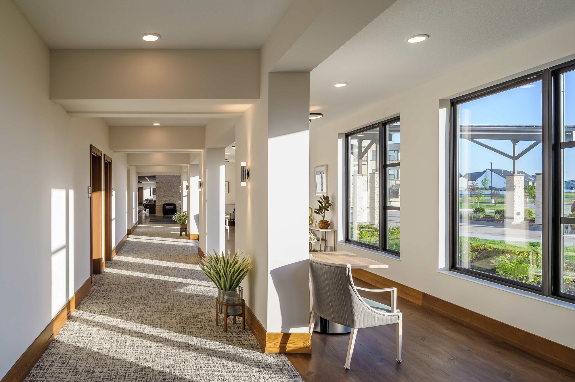 The Summit Bettendorf hallway with windows