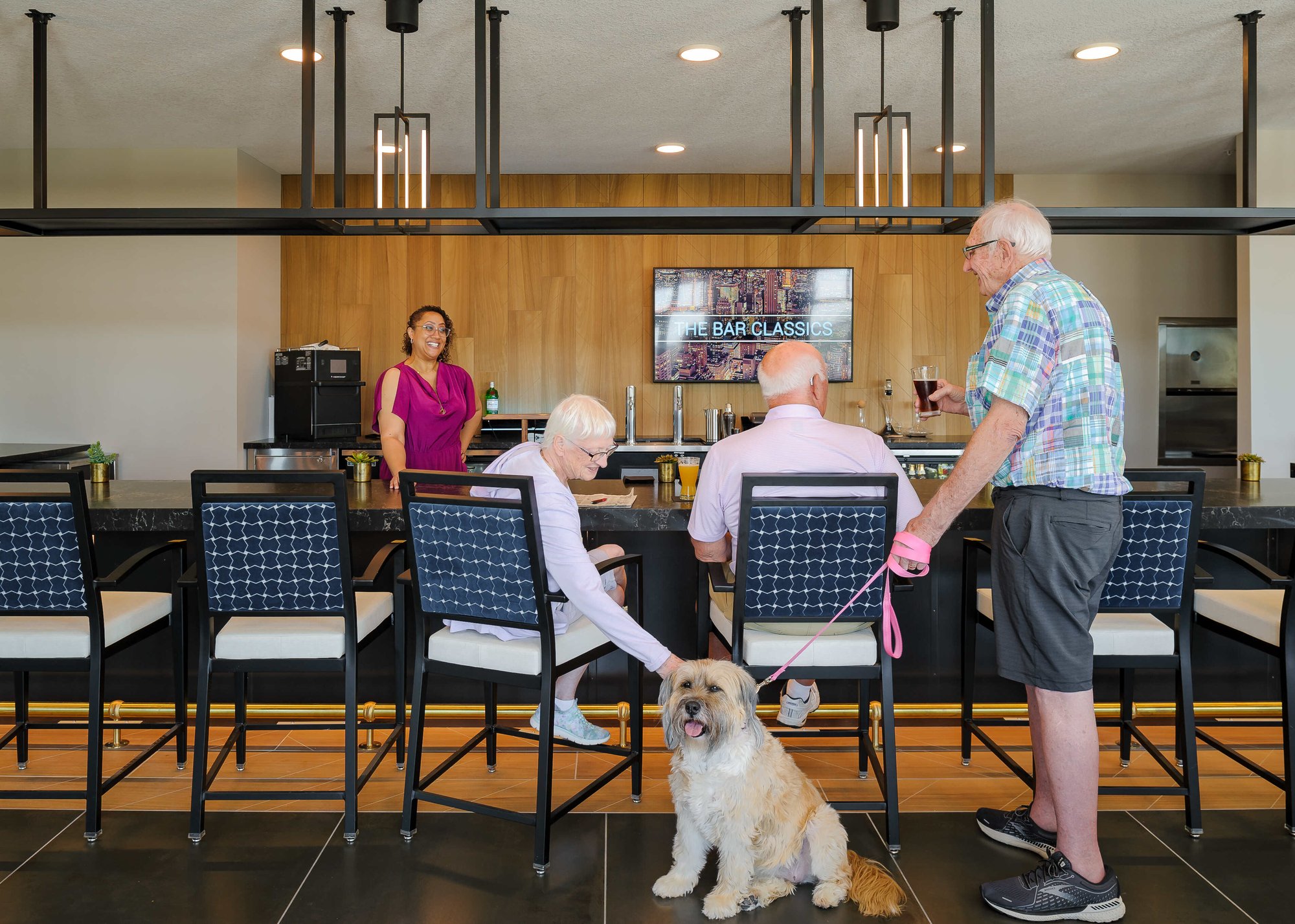 senior men sitting at bar