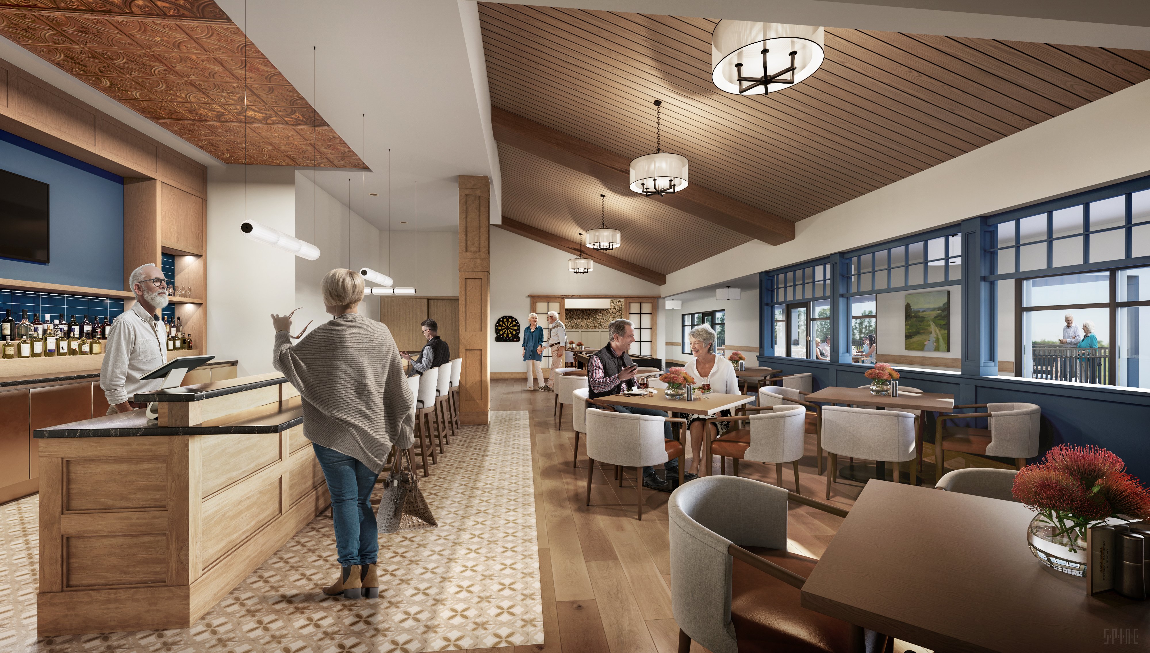 Dining room rendering of expansion at The Village