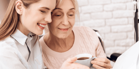 Mother and daughter reading together