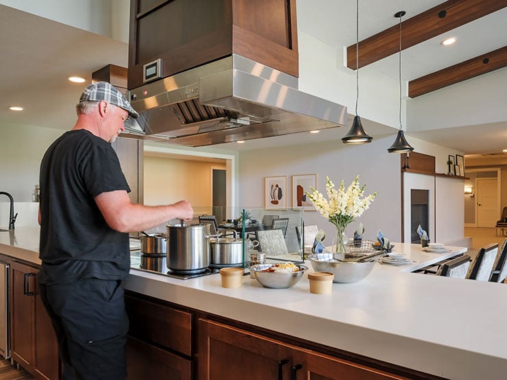 Senior man cooking