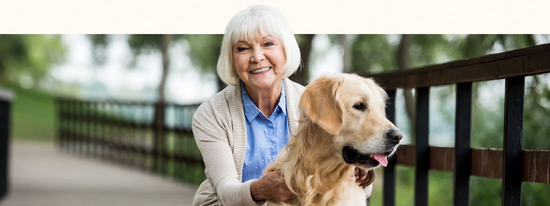 Senior woman with a dog