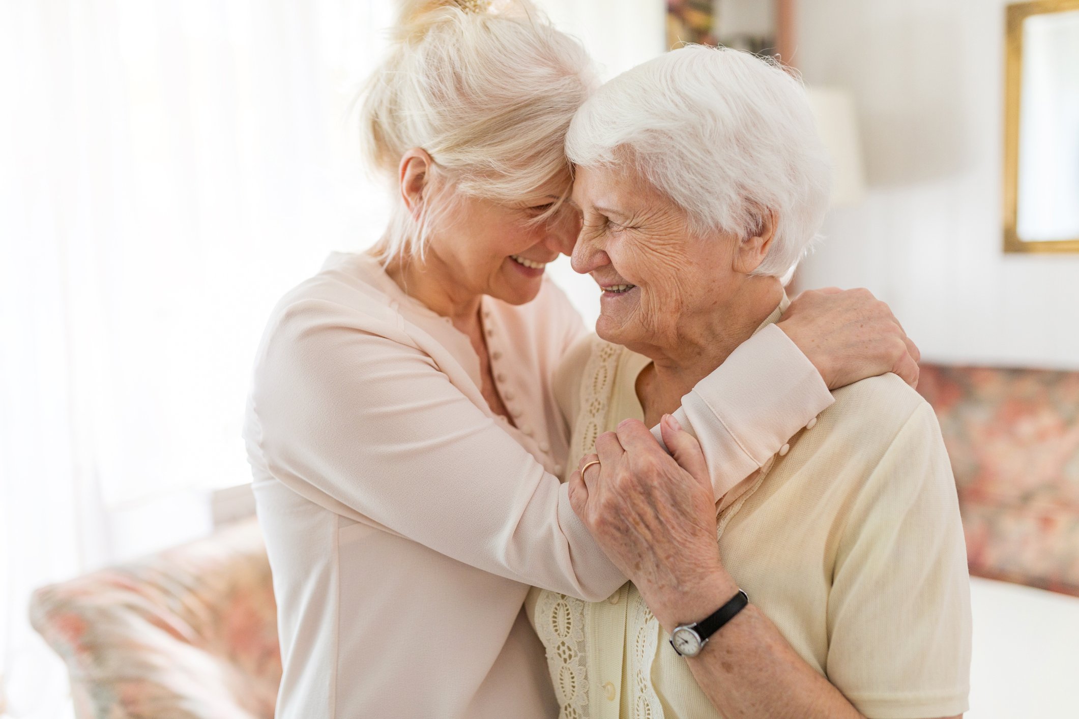 two women hugging
