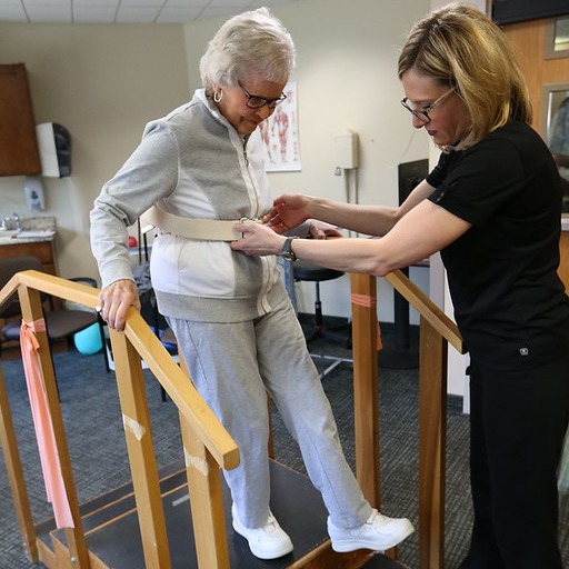 senior woman in a physical therapy