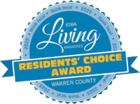 Iowa Living Residents Choice Award Warren County badge