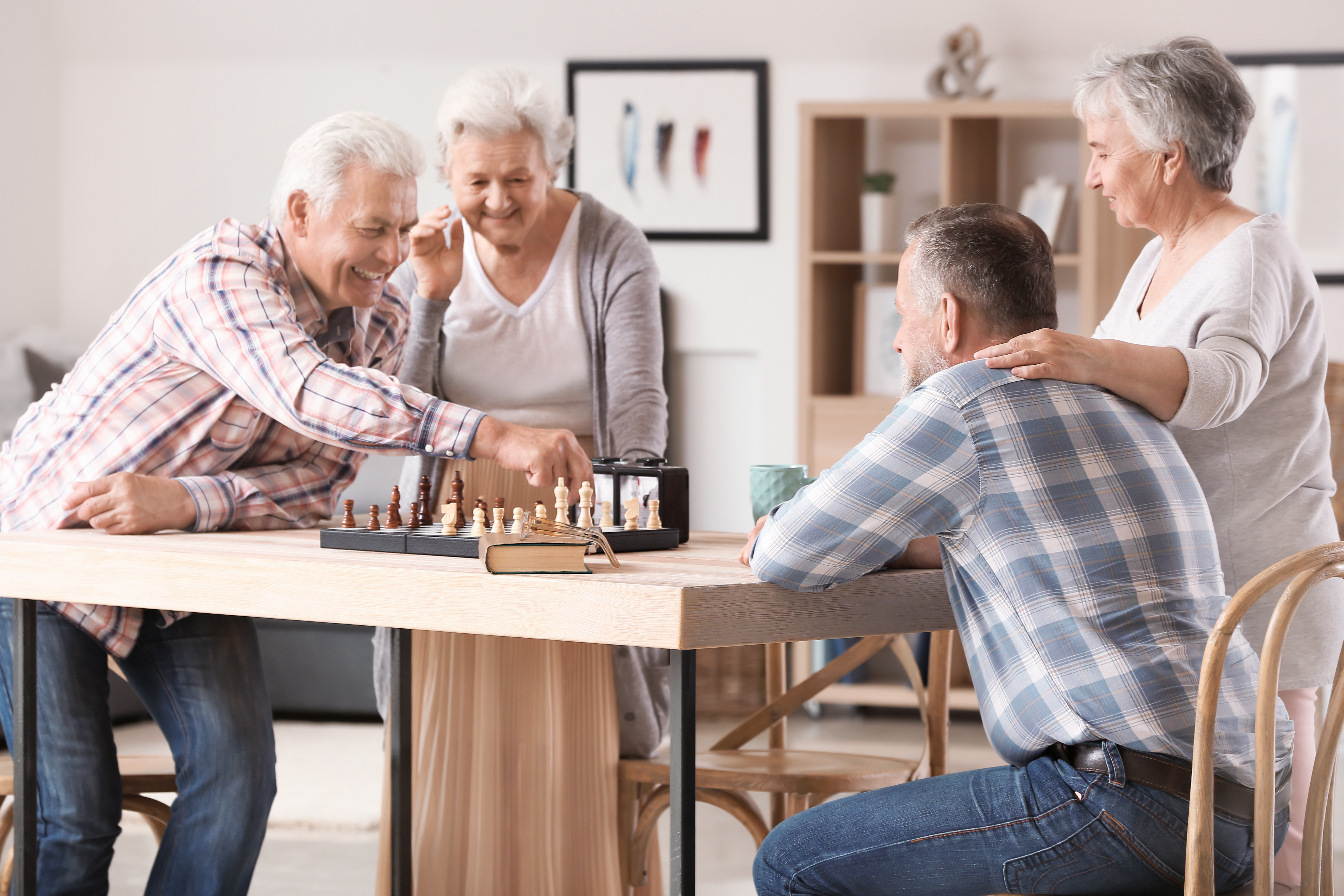 Group of people playing chess